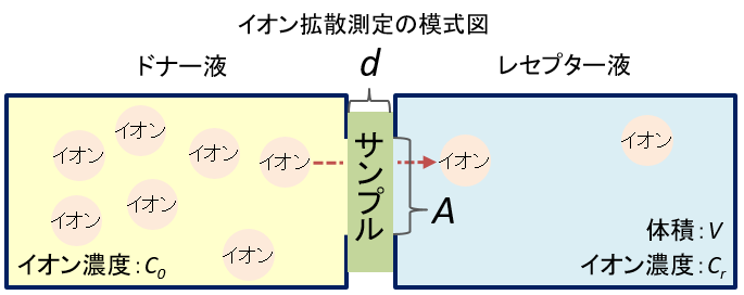 イオン拡散測定の模式図