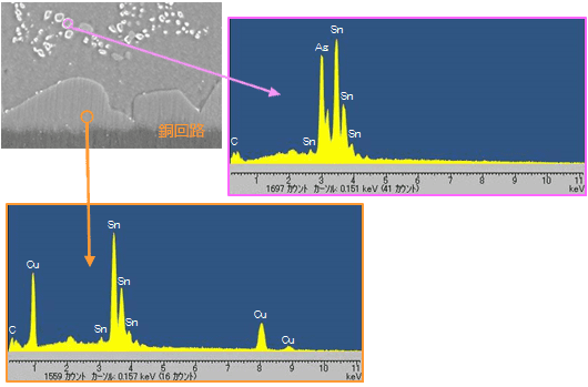 はんだ接合部の分析結果（画像）